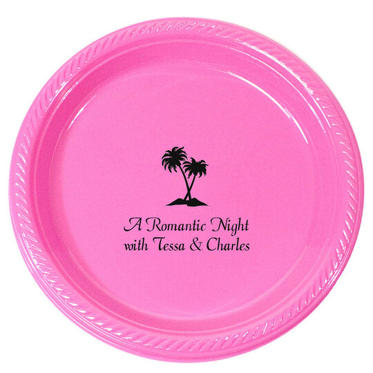 Personalized Palm Tree Plastic Plates